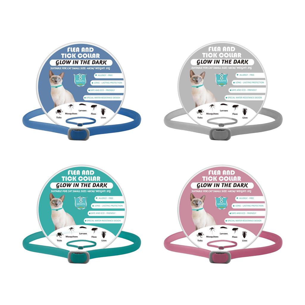 Glow In The Dark Flea And Tick Collar For Cats - 8 Months , Hypoallergenic Collar For Small Cats