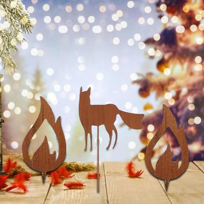 Christmas Garden Stake, Outdoor Decoration, Micro Landscape, Decorative Metal Yard