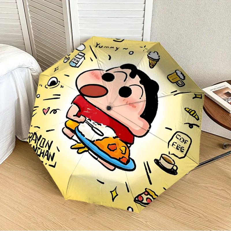 

1pc Crayon Shin-chan Automatic Folding Umbrella] Durable Iron Frame & Rod, Portable Folding, Makes a Great Holiday Gift yy251016243