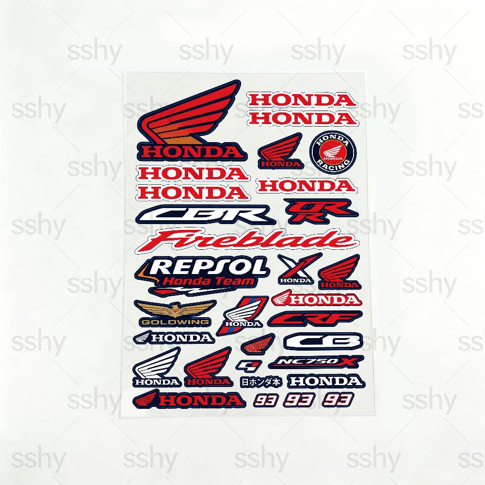 For Honda Waterproof Reflective Motorbike Stickers Easy Peel Removable Decals for Motorcycle Car