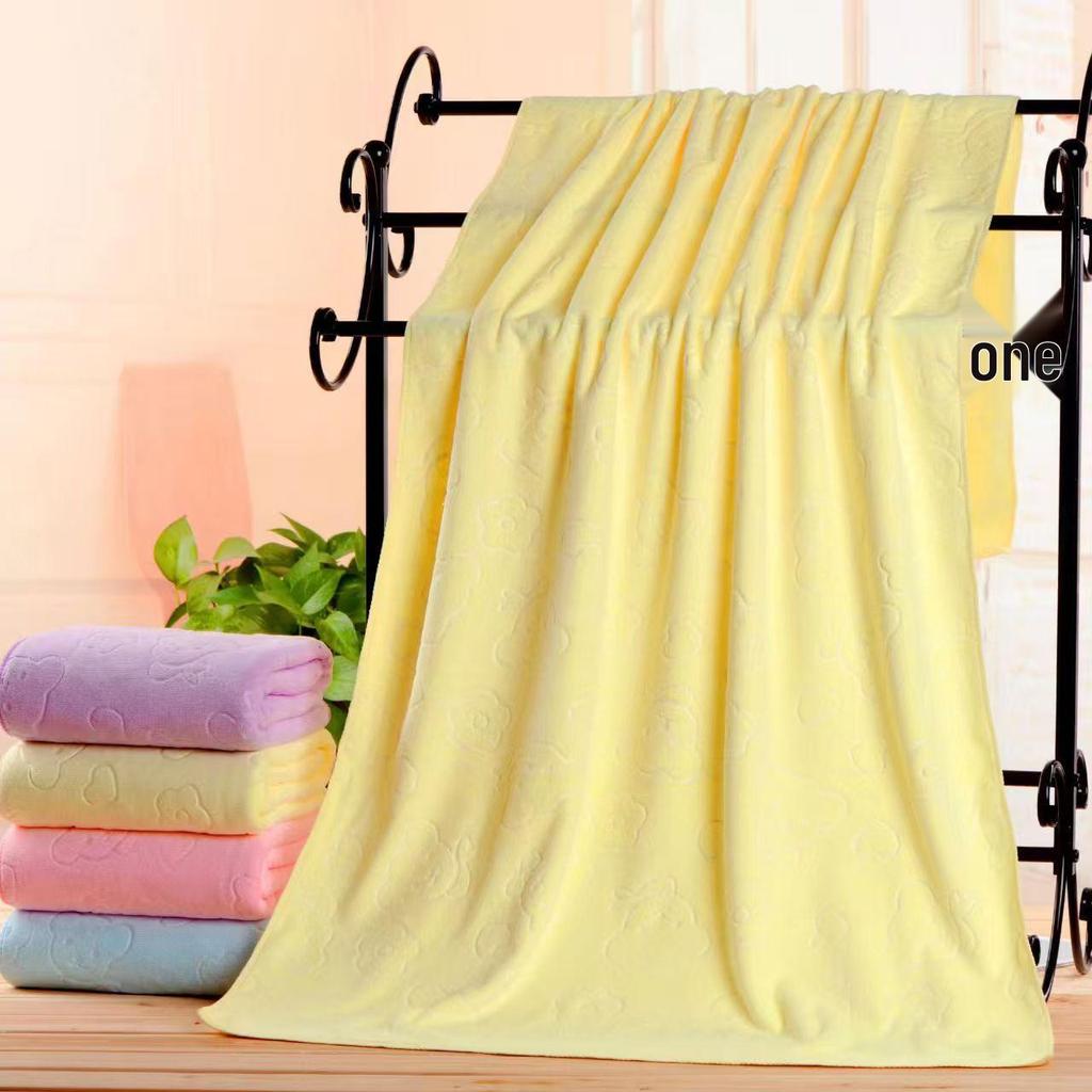 Ultra-Fine Embossed Bear Bath Towel - Quick-Dry, Soft, Absorbent, Thick for Adults & Kids, Perfect for Home & Beach Use