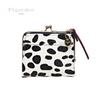 Pisoraro Women's Dalmatian Print Mini Wallet In White and Black with Clasp, PR241 DALMATIAN