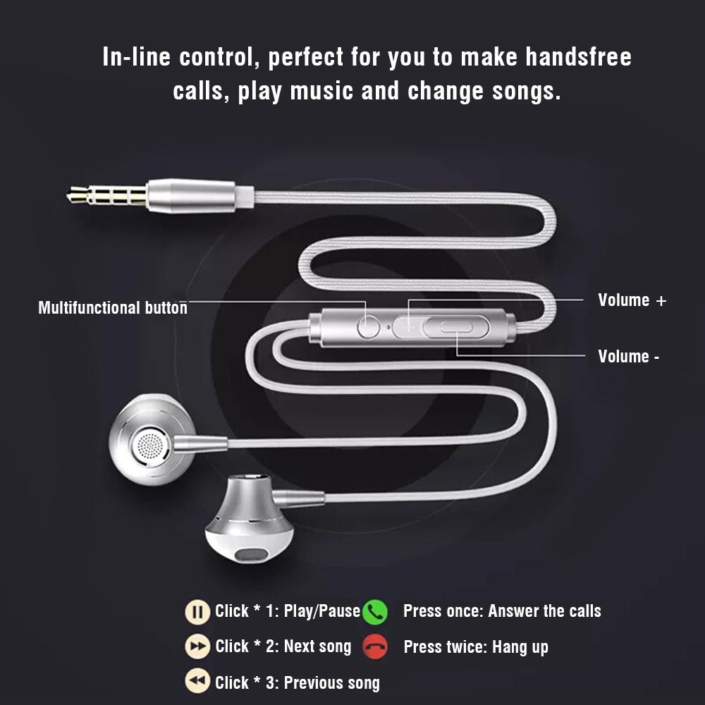 Buy Hf140 Wired Headphones Metal In Ear Earphone With Mic Noise Cancelling 3 5mm Jack Stereo Music Head At Affordable Prices Free Shipping Real Reviews With Photos Joom