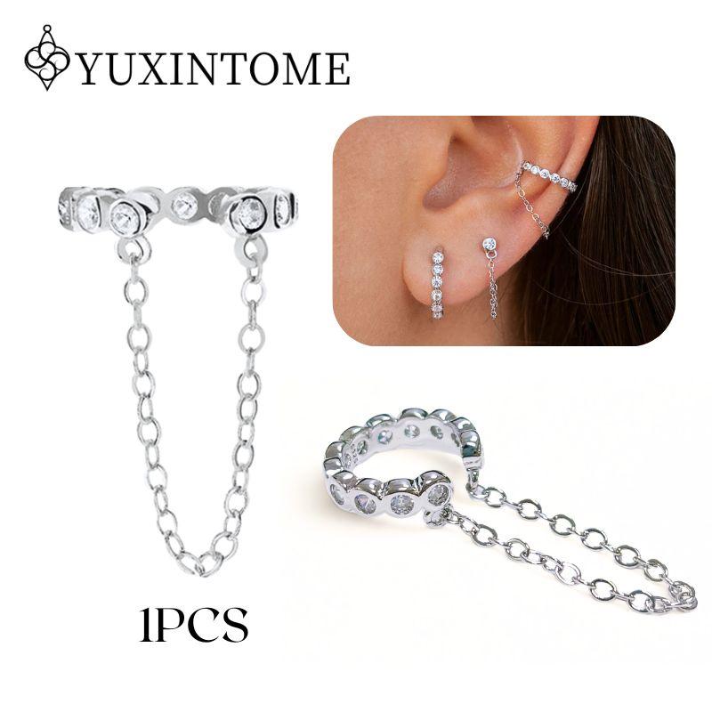925 Silver Ear Needle Crystal White Zircon Silver Series Tassel Drop Earrings Luxury Fashion Party Jewelry Accessories