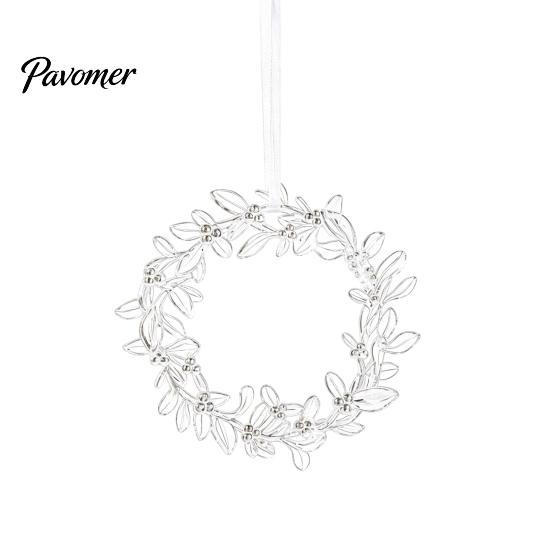 Durable Acrylic Hanging Decors Faux Crystal Christmas Ornaments, Clear Reindeer/Bell/Wreath/Wine Glass Winter Modern Holiday Ornament Collection