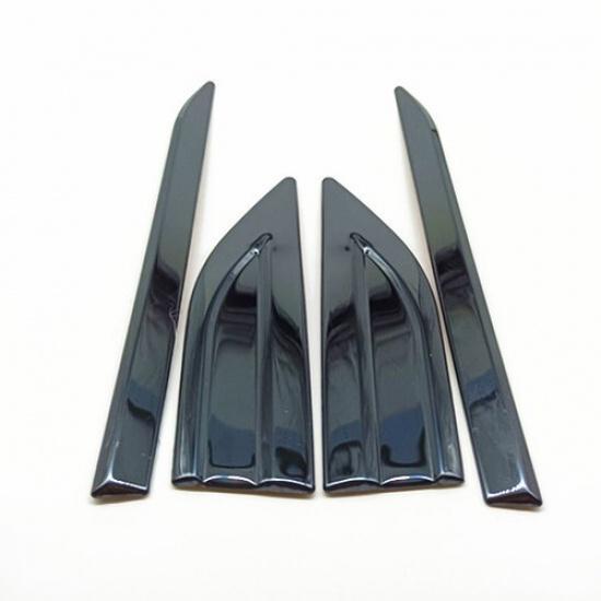 2Pcs Air Vent Fender Decal Wing Cover Trim Black Polished Sticker For Door Side