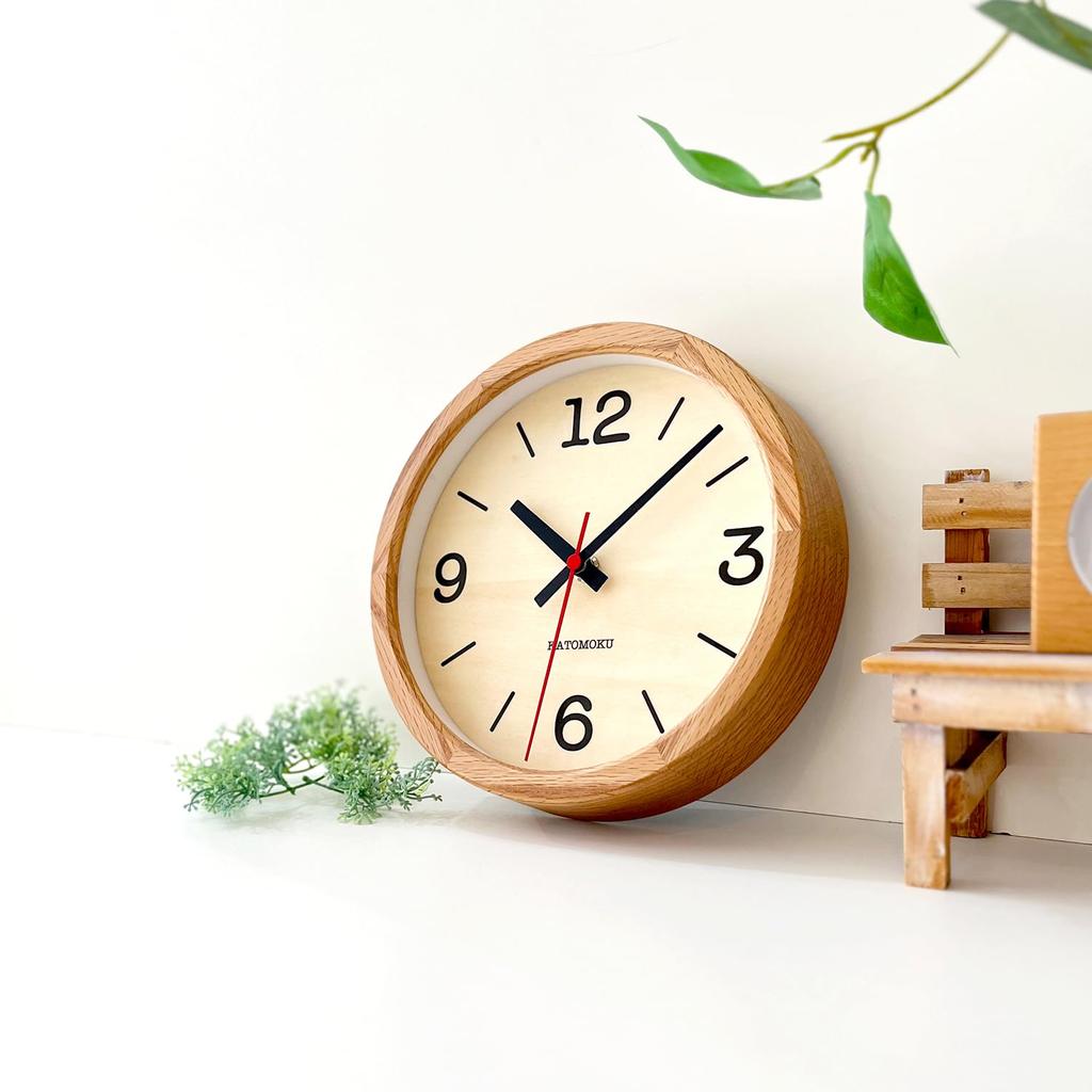 KATOMOKU Muku Clock 20 Oak Wall Clock with Continuous Second Hand km-136OA 220mm (Quartz Clock)