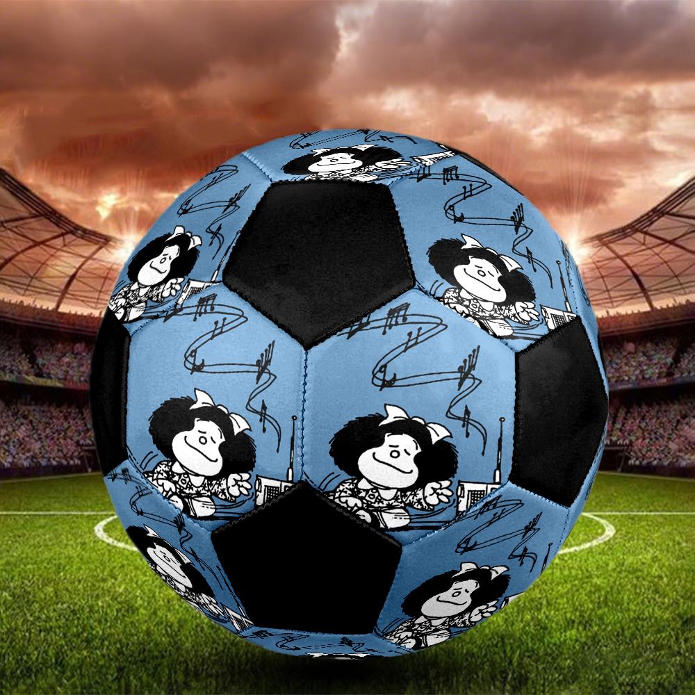 Mafalda Indoor Soccer Ball Colorful Machine Stitched PVC Size 5 Team Training Competition Ready Durable High-Bounce Cool Sports Gift
