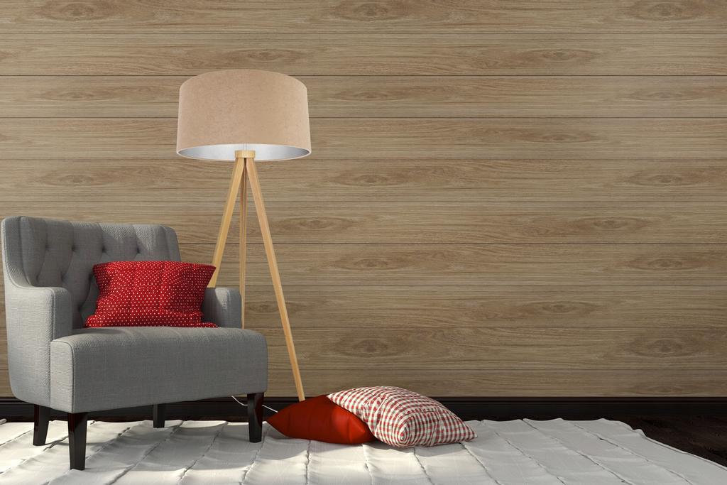 Standing Floor Lamp, Tripod, Chrome, Velvet Lampshade