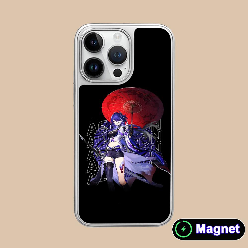 

HSR Acheron Посеребренный Чехол для Мобильного Телефона Magsafe для iPhone 17 16 15 14 13 12 11 Air Pro Max Plus Цветной Чехол iPhone 11