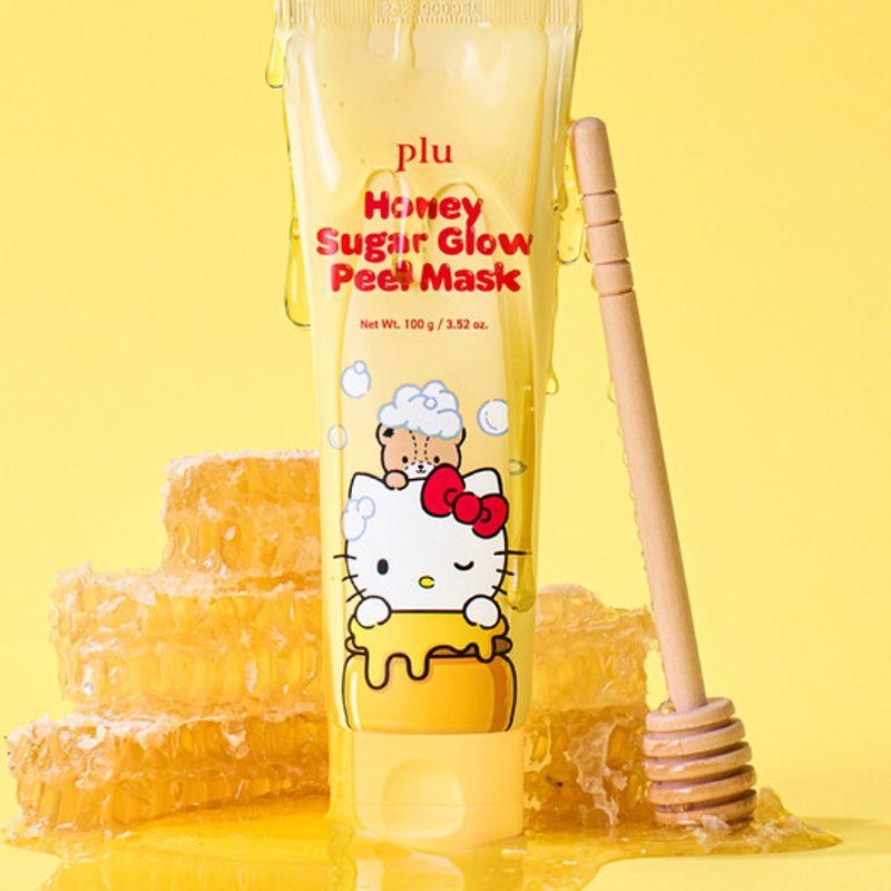 

plu Sanrio Hello Kitty Медово-сахарная сияющая пилинг-маска 100 г + Мочалка Sanrio Hello Kitty Honey Sugar Glow Peel Mask 100g