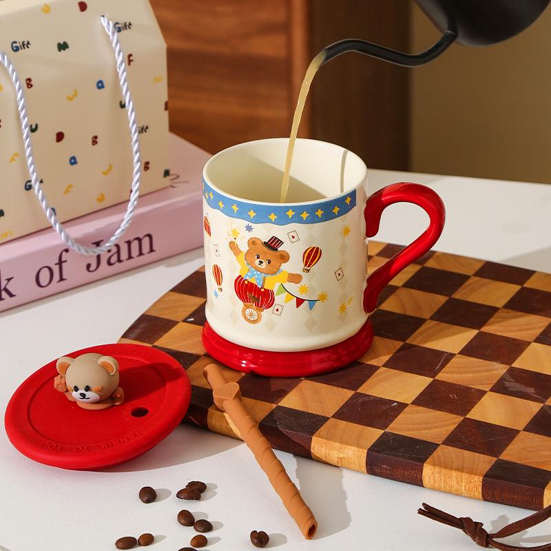 Cirkusový keramický hrnek na vodu pro páry Dárky Vysoký Pěkný Dárky ke Dni dětí Dárky Vodní souprava