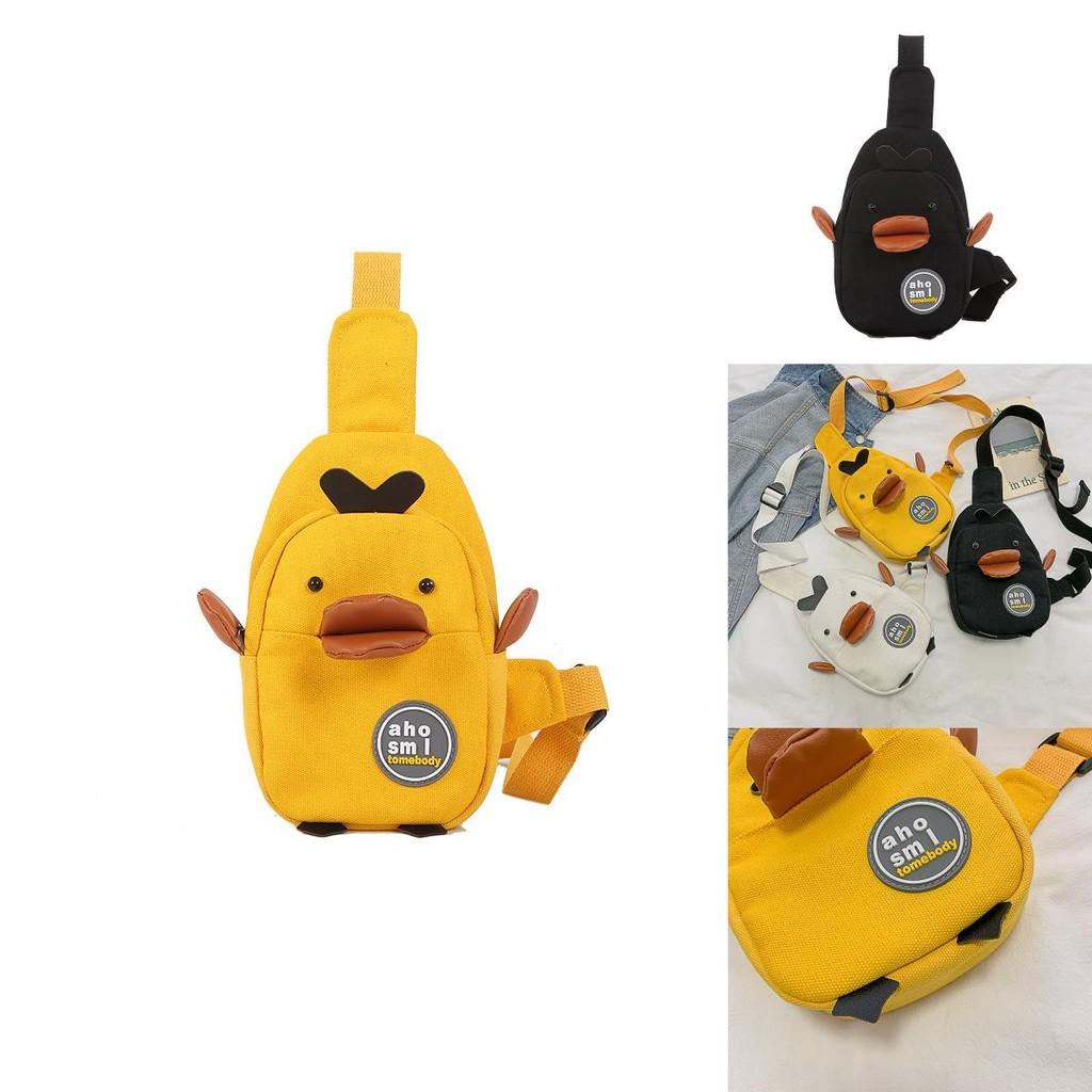 Canvas Childrens Bag With Cartoon Duck Design And Crossbody Strap For Kindergarten Kids