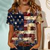 Women's Fashionable Casual Round-neck Printed Short-sleeved T-shirt Top