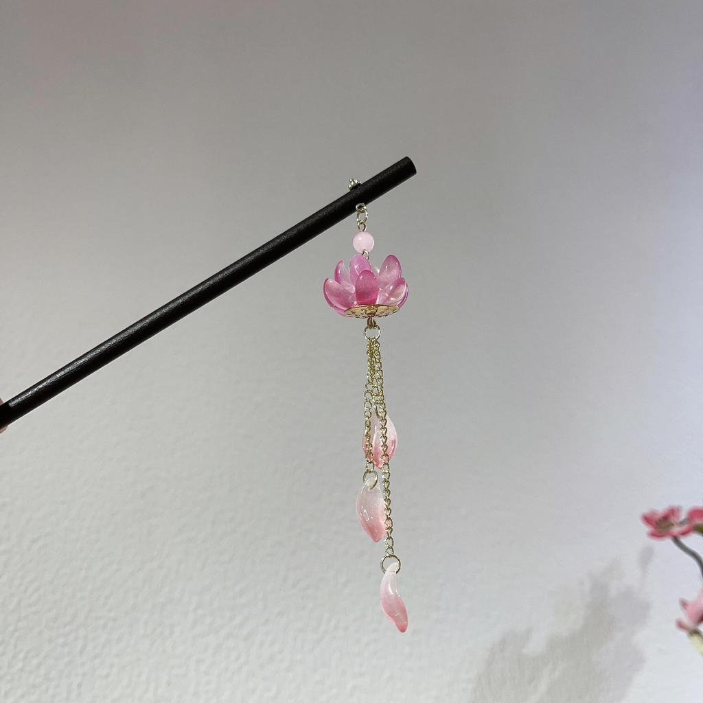 Grampo de Cabelo com Borla de Sândalo de Alta Qualidade para Penteados Updo de Hanfu Cheongsam