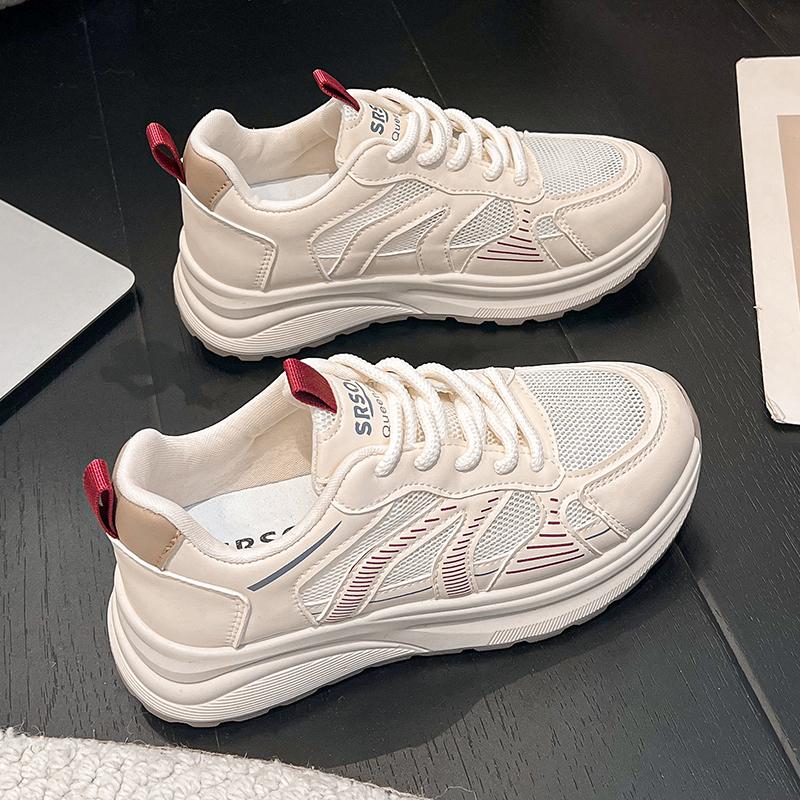 

Female Chunky Sneakers for Women Platform Summer Mesh White Casual Dad Lace Up Shoes Comfortable Ladies Walking Sports Tennis 41 вино красного