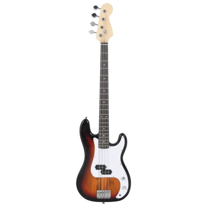 Guitare basse électrique de débutants sac brun et blanc 4 4 46
