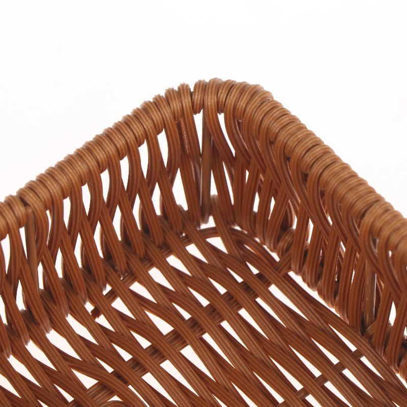 Imitation Rattan Wicker Basket Fruit Tea Snack Bread Basket Cosmetic Square Storage Box Household Kitchen Supplies
