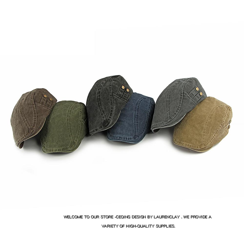 Cotton Beret British Vintage Forward Cap Men's Newsboy Cap