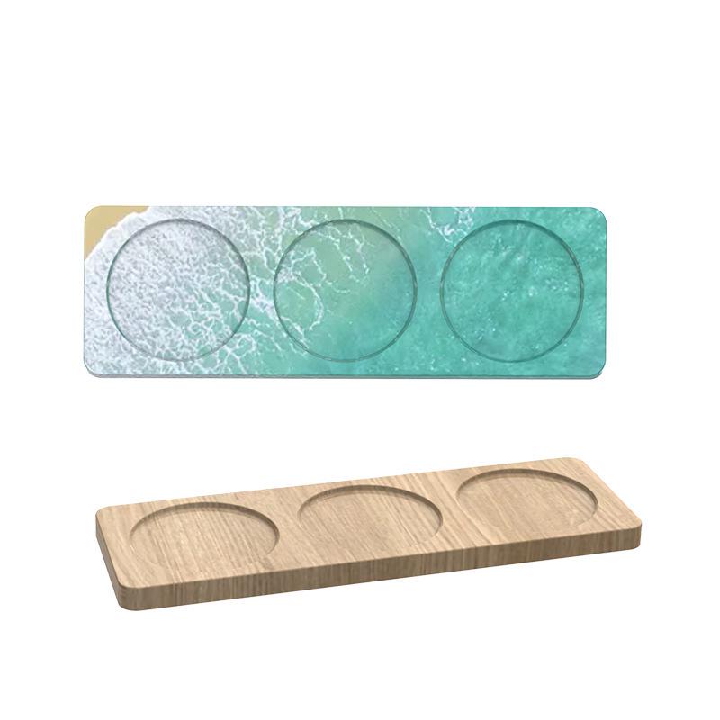 Poppy DIY Three-Grid Wine Bottle & Glass Silicone Coaster Mold