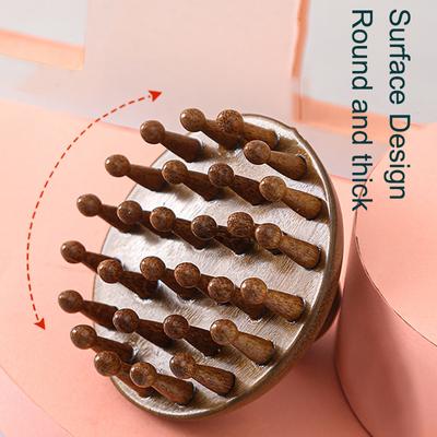 Multi-Functional Wood Therapy Massage Comb Scalp Head Massager Natural Sandalwood Circular Tooth Guasha Scraping Body Massager