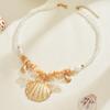 Vintage Boho Conch Shell Necklace  Coral Seashell Choker Starfish Simulation Pearl Pendant Accessories
