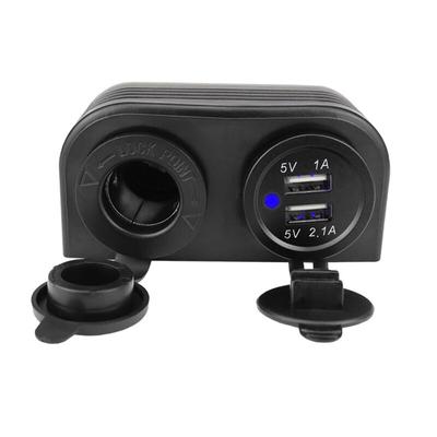 Βάση Σκηνής 2 Οπών Πρίζα Ρεύματος 3.1A Διπλός Φορτιστής USB Αυτοκινήτου για Αυτοκίνητο Μοτοσικλέτα Σκάφος Θαλάσσης ATV RV