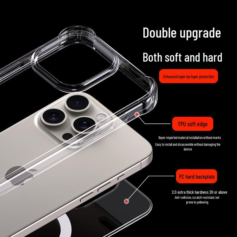 ESCASE Magsafe Clear Silicone Case for iPhone 15 Series