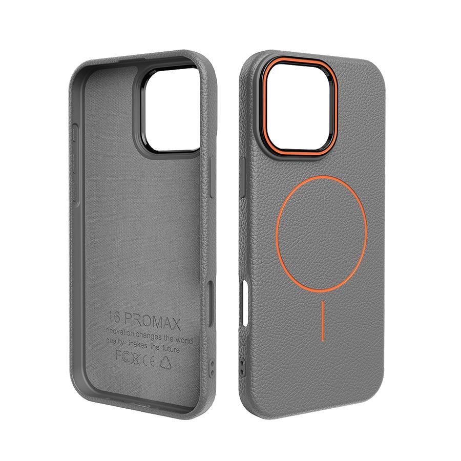 Magnetický ultratenký PU kožený kryt na telefon s texturou liči pro iPhone 16/15/14/13/12/11 Pro Max 16 Plus Kompatibilní s bezdrátovým nabíjením Tenký kryt na telefon