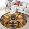 Bee,Round Area Rug,Carpet Rug for Living Room Bedroom Sofa Playroom Decor,Non-slip Floor Mat