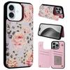 Flower Wallet Cards Holder Flip Leather Case for IPhone 16 15 13 12 11 Pro Max 14 Plus 16Pro 15Pro 16e Double Buckle Phone Cover