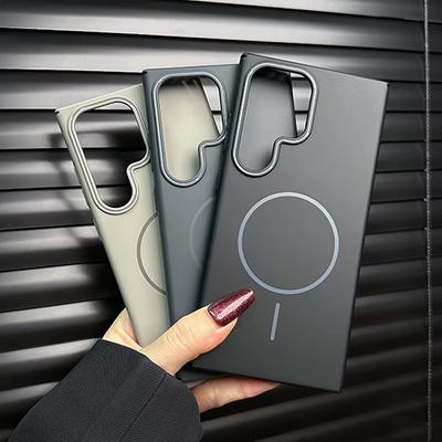 Capa Fosca Magnética Sem Fio para Carregamento Magsafe Para Samsung Galaxy S25 Plus S24 S23 S22 S21 Note 20 Ultra Capa Rígida À Prova de Choque