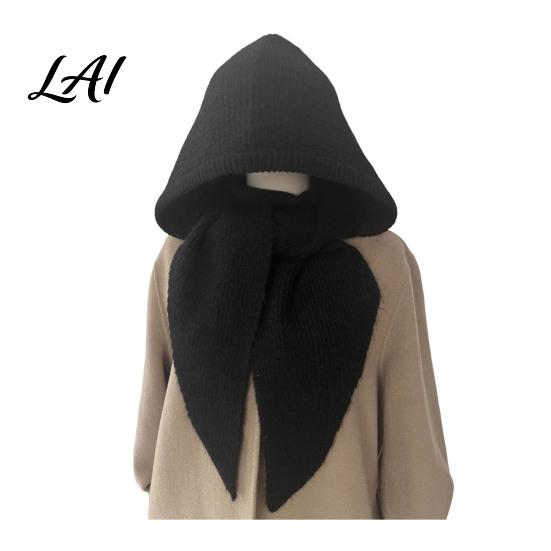 Cold Weather Hat Women Knit Hooded Scarf Hat Winter Pullover Balaclava Hood Hood Warm Ear Protection Skull Cap for Soft