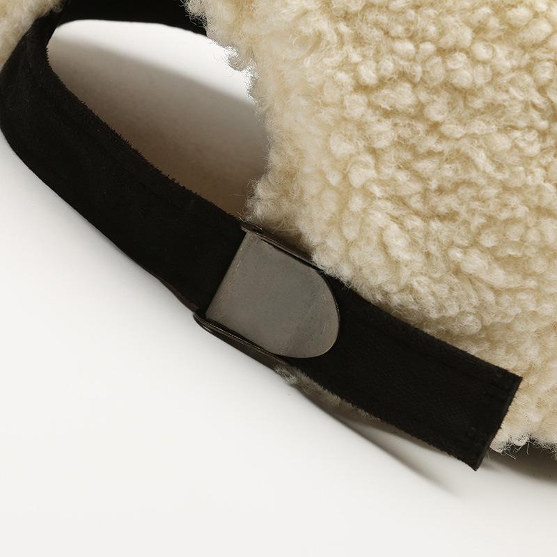 Lamb Wool Hat, Influencer Letter Baseball Cap, Fashionable And Versatile, Makes Your Face Look Smaller, Duckbill Cap