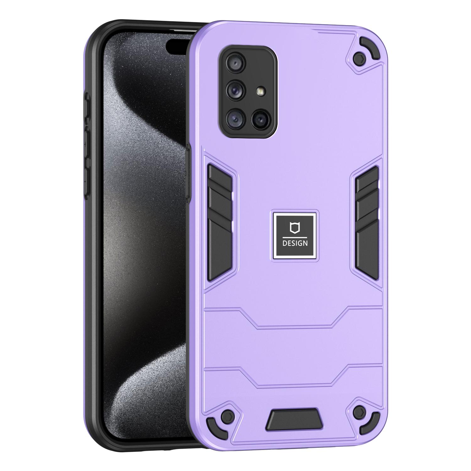 

2 in 1 Armor Shockproof Phone Case For Samsung A72 A71 A73 A53 A52 A51 4G 5G Soft TPU Frame Hard Plastic Protective Back Cover Pc + tpu&Galaxy A51 4G фиолетовый