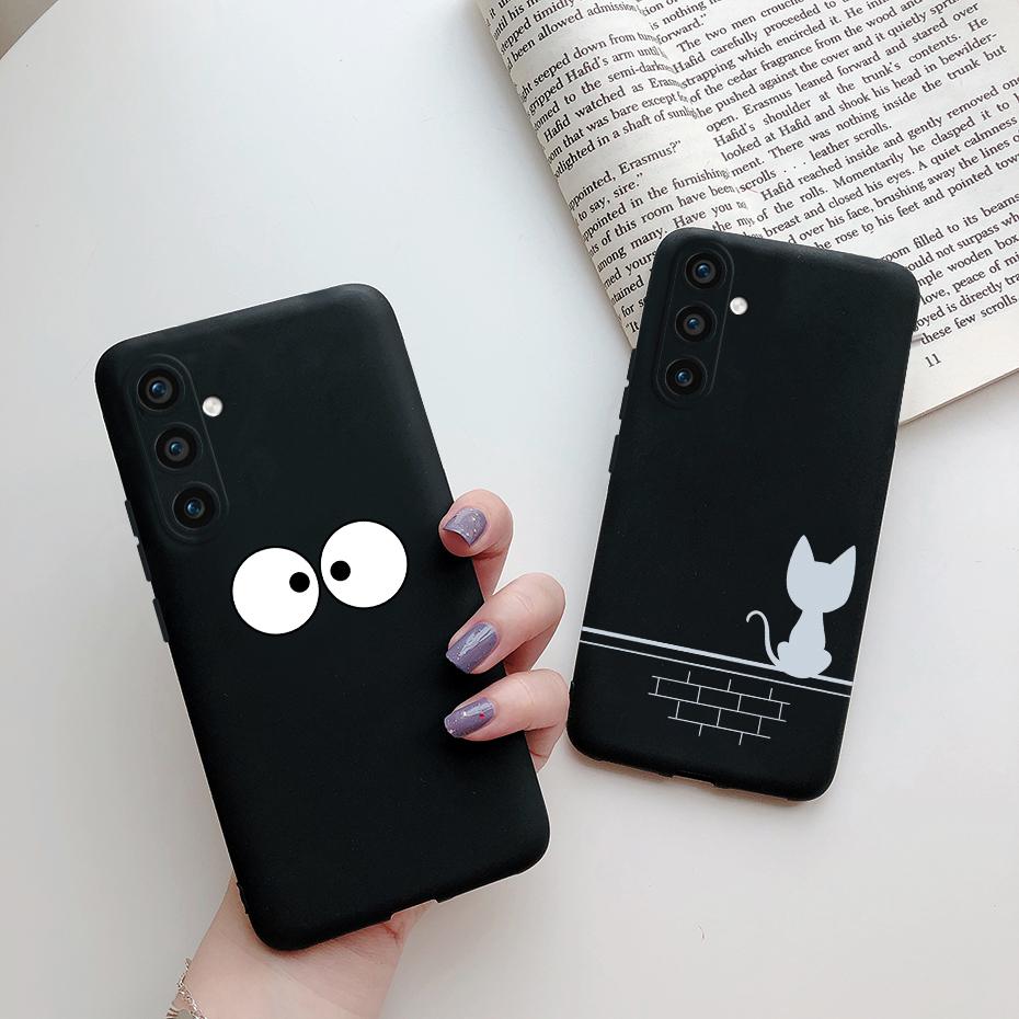 For Samsung Galaxy S23 FE 5G Matte Phone Case Cute Cat Cartoon Soft Silicone Back Cover For Samsung S23 FE S23FE S 23 FE 5G Case