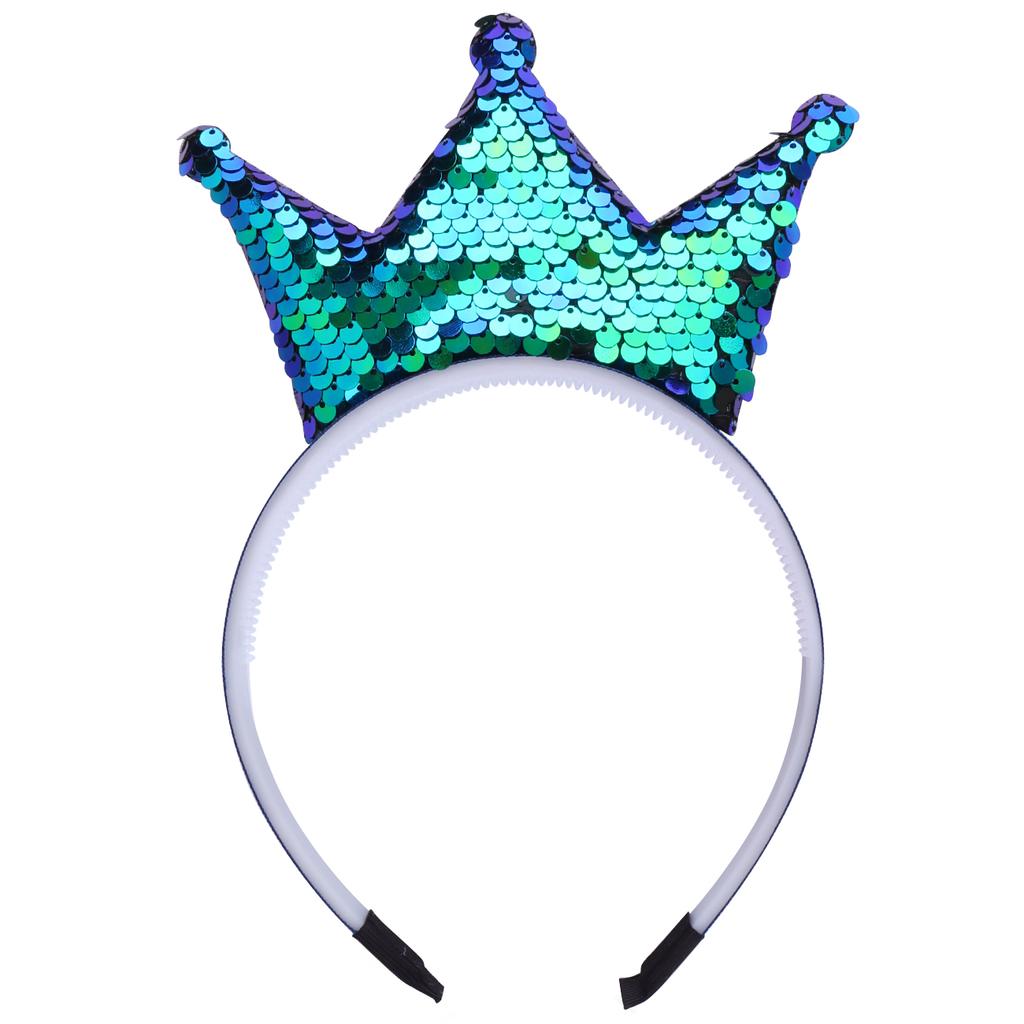 Sequins Crown Headband Girls Hair Bands Glitter Crowns Hair Hoop Women Hair Accessories for Party Favors Headdress Gift