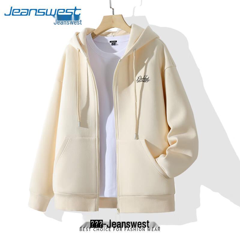 Jeanswest Men's Heavy Cotton Graphic Zip-Up Hoodie