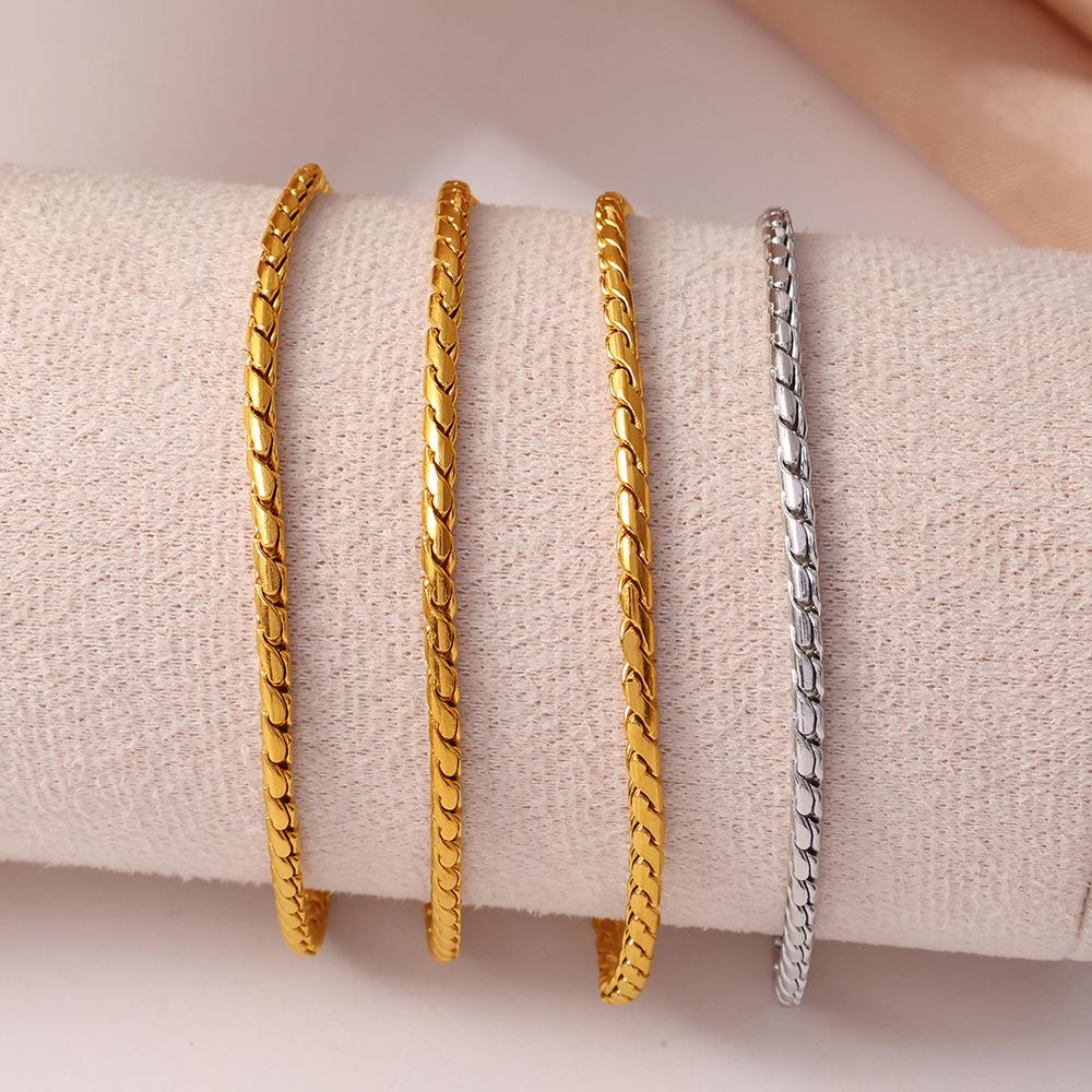 Waterproof Ins Snake Chain Ankle Bracelet Stainless Steel 18K Gold Plated Double Anklet With EU Reach US CPSIA Standard