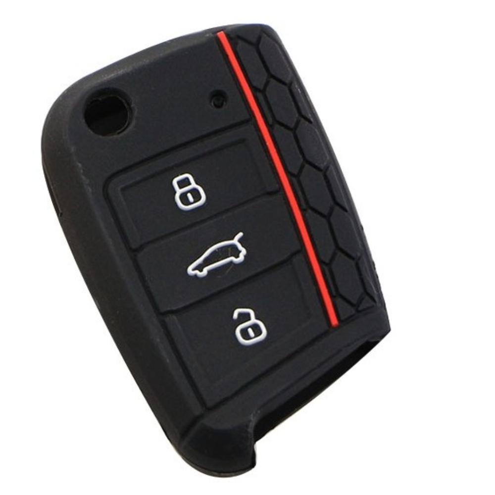 

Silicone Car Key Cover for Volkswagen Golf 7 GTI/R MK7 Tiguan Skoda Octavia A7 Seat Leon/Ibiza Protective Key Holder Accessory чорний