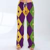 Ladies' Loose And Casual Carnival Printed Wide Leg Pants With Elastic Waistband Drawstring And Pocket Pants