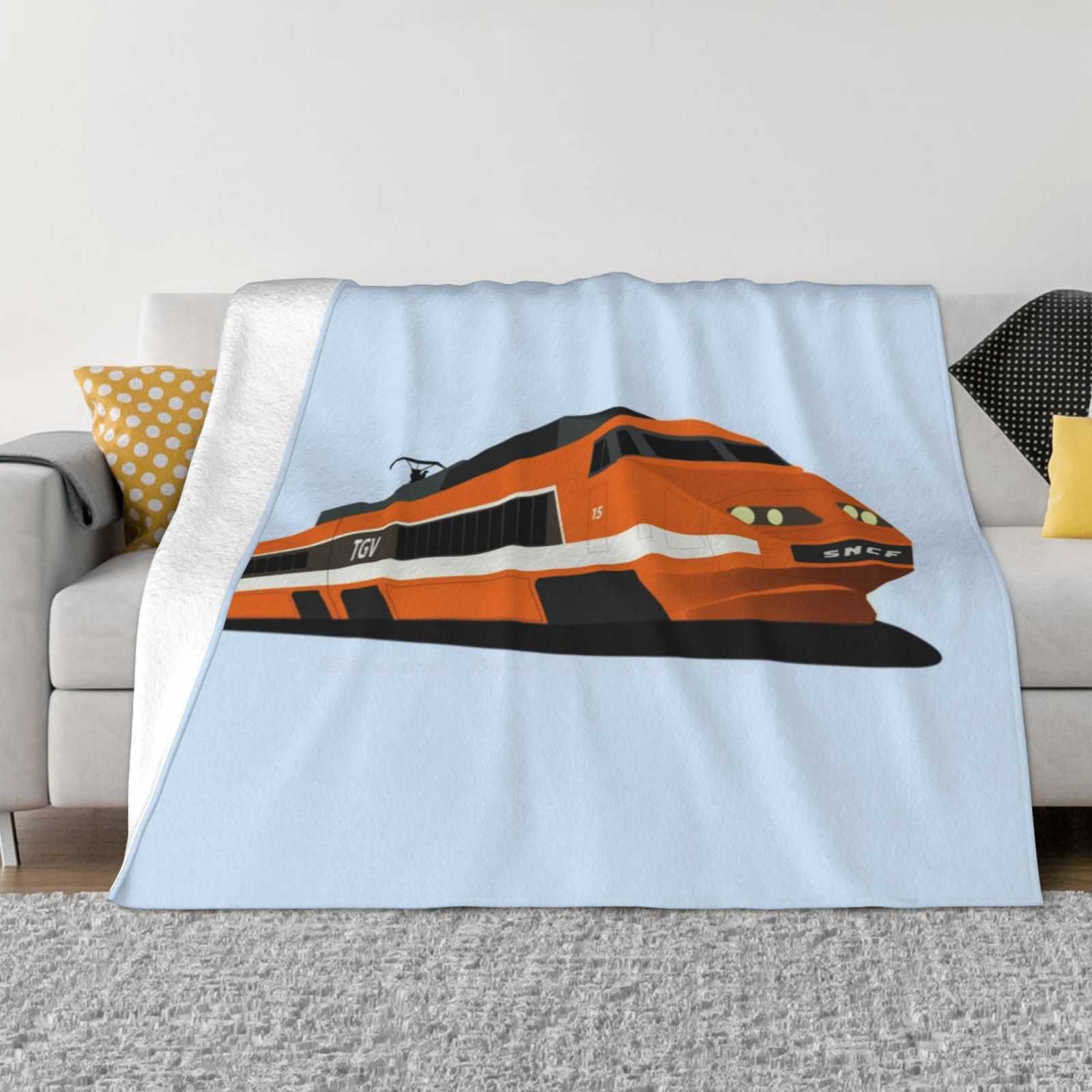 

Tgv Orange High-Speed Train , Sncf Tgv Sud-Est Soft Warm Blanket Sofa/Bed/Travel Love Gifts Tgv Orange High Speed Train Sncf 30x40in