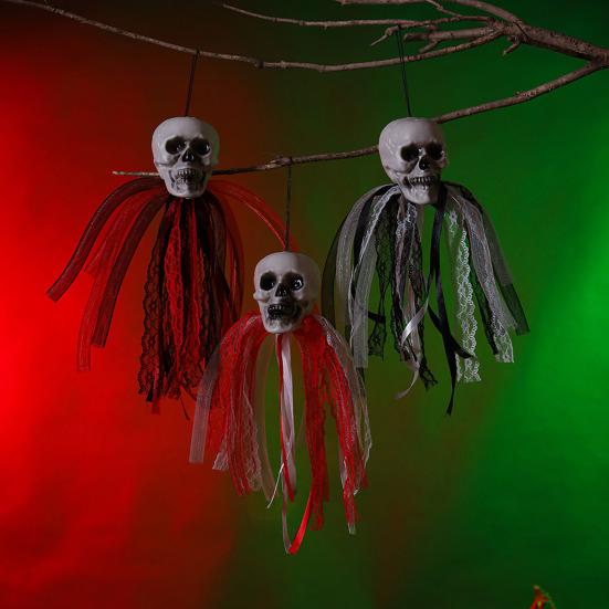 Halloweenská závěsná dekorace ducha Strašidelný létající duch lebky pro rekvizitu strašidelného domu Vnitřní Venkovní Veranda Dvůr Dekorace na strom