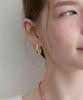 Halden Oval Curve One Touch Earrings (E067_Gold)
