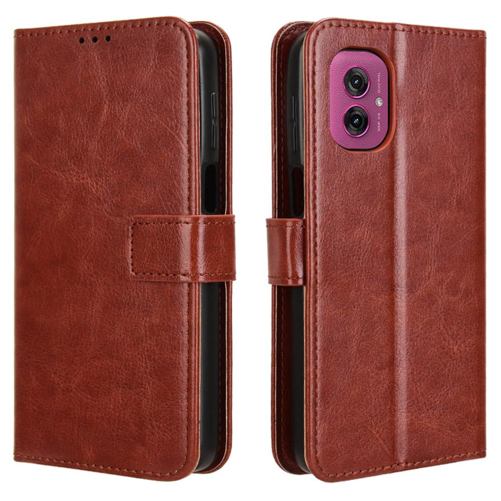 Etui dla Motorola Moto G55 5G Tekstura Crazy Horse Skóra PU Pokrowiec Portfel na Telefon