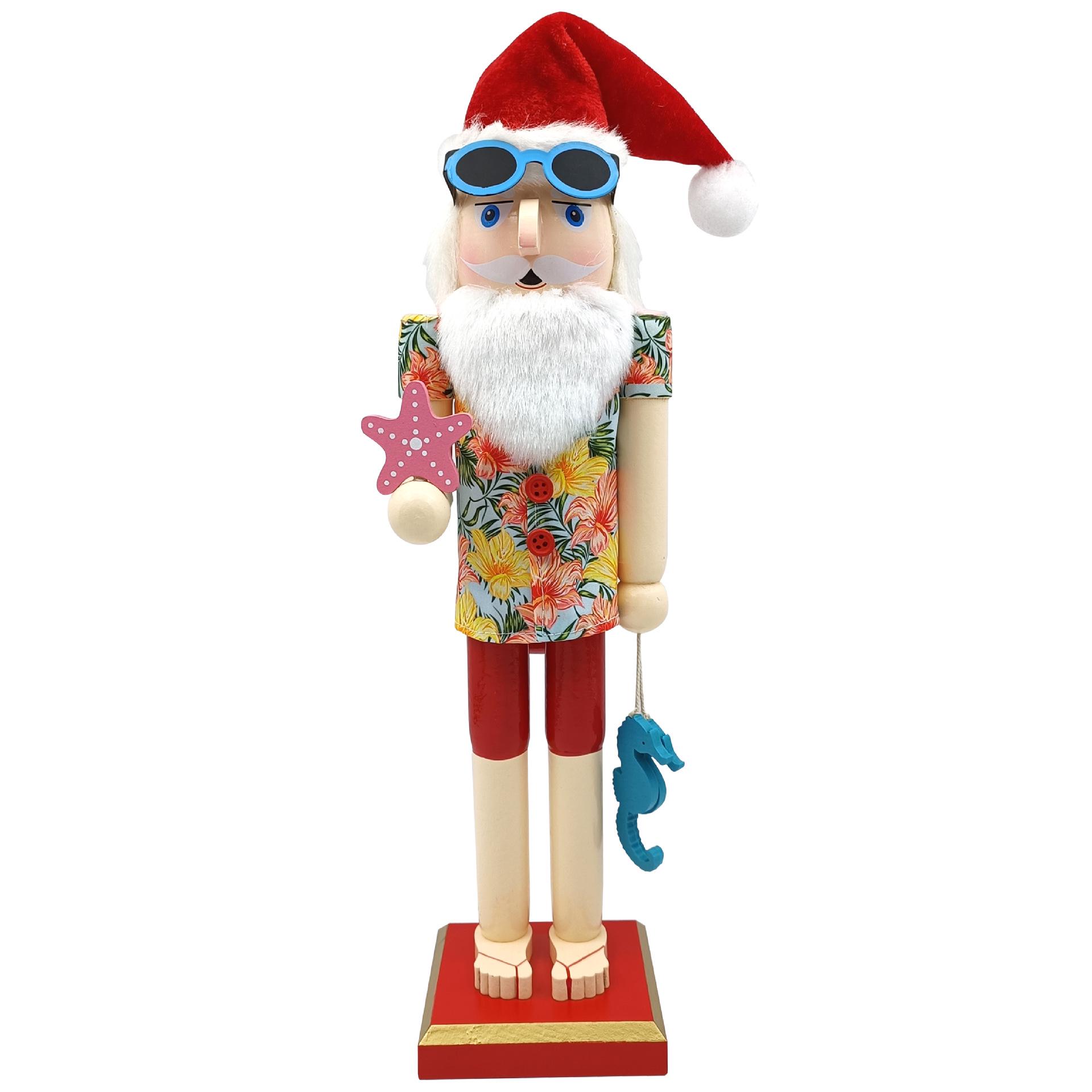 

Hawaiian Wooden Santa Claus Nutcracker Beach Decoration 38 cm