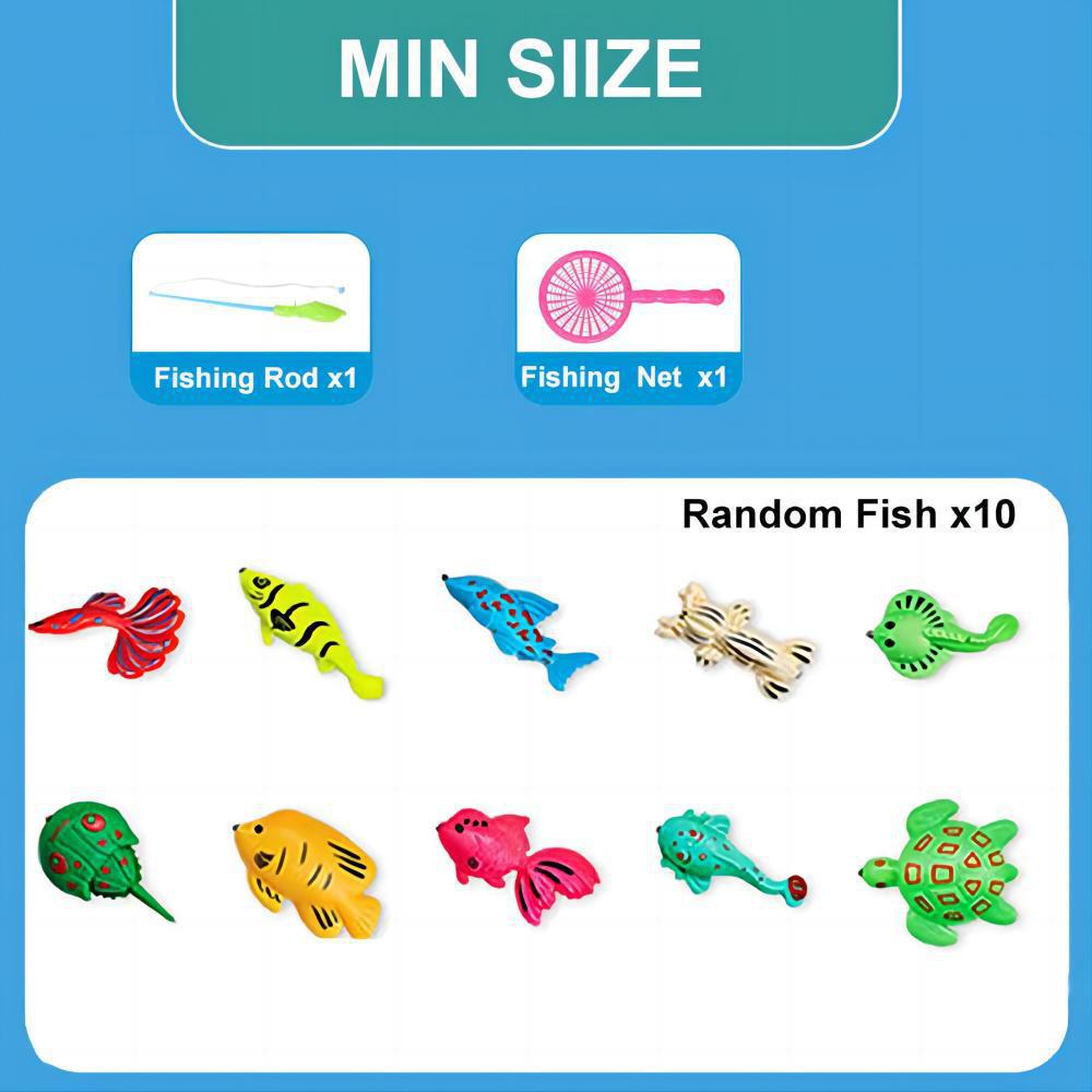 Magnetic Fishing Toy Set for Kids: Luminous Fish, Rod, Hook, and Net Bag for Water Play
