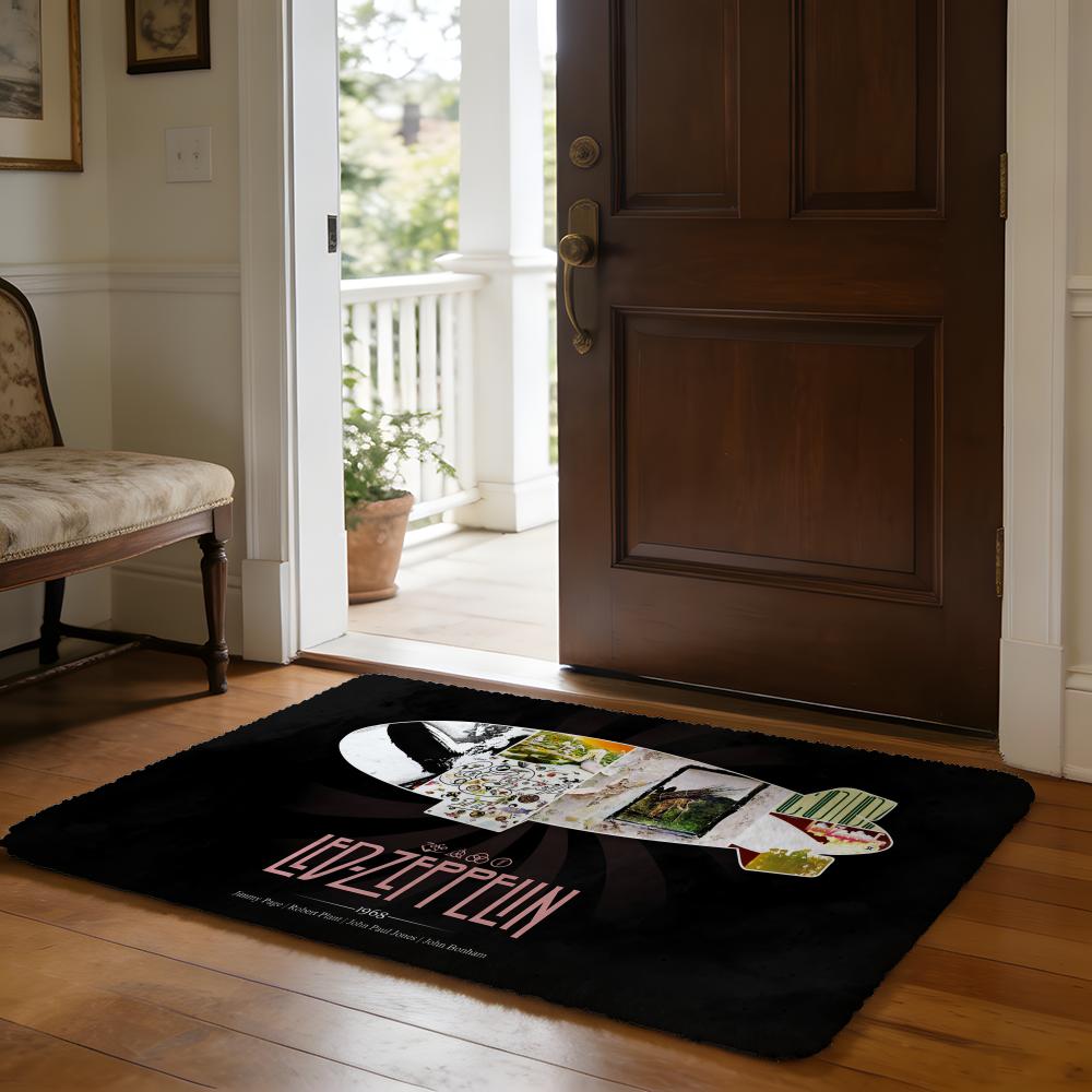 LLed ZZeppelin Floor Mat Soft Flannel Absorbent Mat Non-Slip Rug Home Bedroom Bathroom