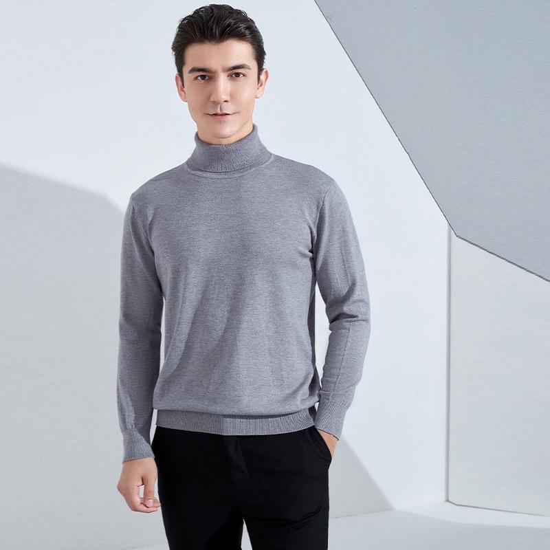 Men's High Lapel Loose Thickened Knit Sweater Casual Short Section Hedging Long-sleeved Bottoming Sweater Outer Sweater