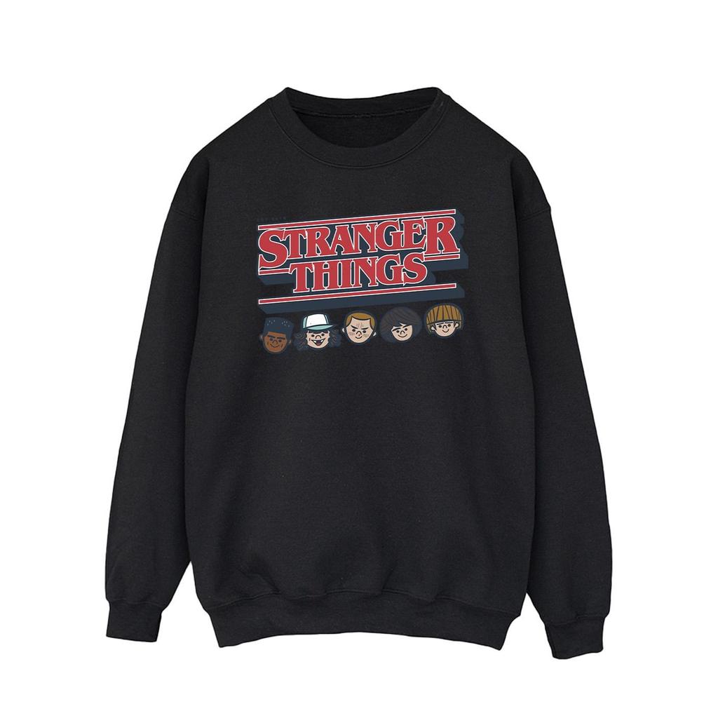 Netflix Mens Stranger Things Caricature Logo Sweatshirt